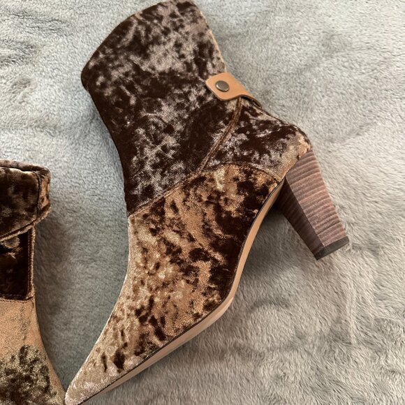 Free People Crushed Velvet Moonlight Ankle Boots Booties 41 US 9.5 10 - Picture 3 of 8